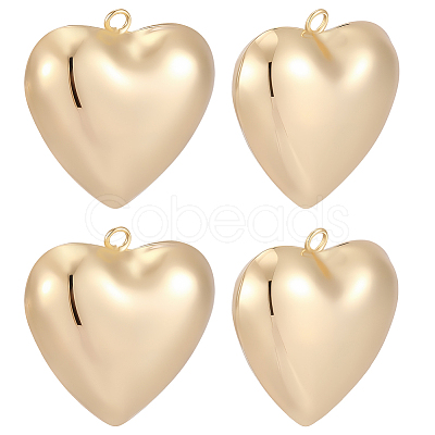 5Pcs Heart Brass Pendants KK-BBC0025-58B-1