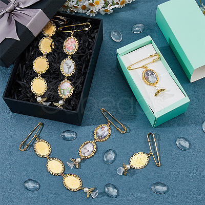 8Pcs 4 Style Iron Brooches JEWB-FH00044-1