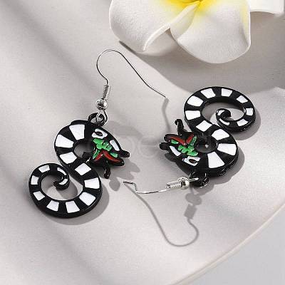 Alloy Dragon Dangle Earrings EJEW-R011-01P-1