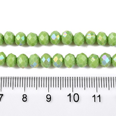 Electroplate Opaque Solid Color Glass Beads Strands EGLA-A044-P6mm-L30-1