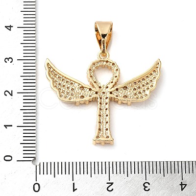 Brass Micro Pave Cubic Zirconia Pendants KK-D061-03G-1