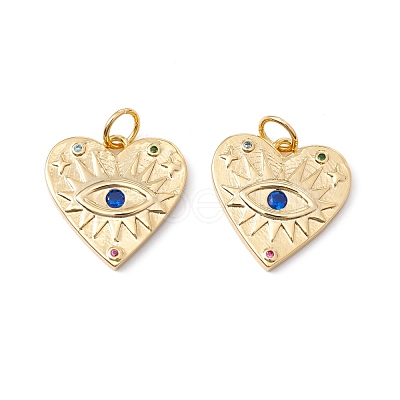 Rack Plating Brass Micro Pave Colorful Cubic Zirconia Pendants ZIRC-C040-39G-1