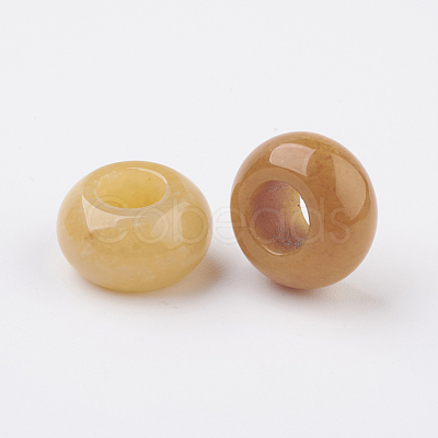 Natural Yellow Jade European Beads X-G-G740-14x8mm-09-1