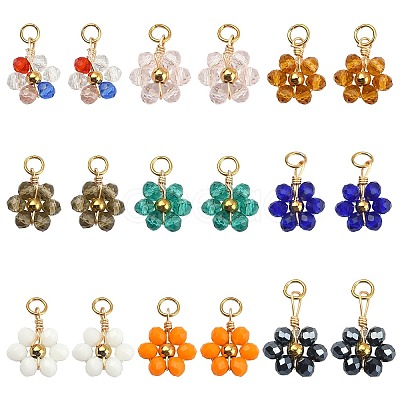 27Pcs 9 Colors Glass Pendants GLAA-CJ0001-83-1