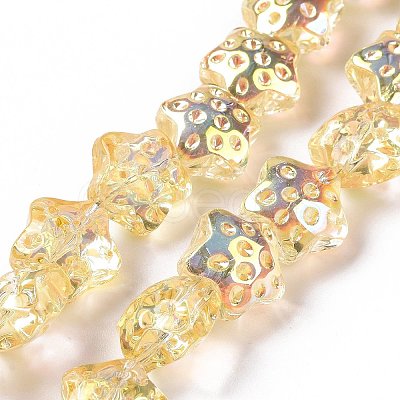Transparent Electroplate Glass Beads Strands GLAA-C025-01B-1