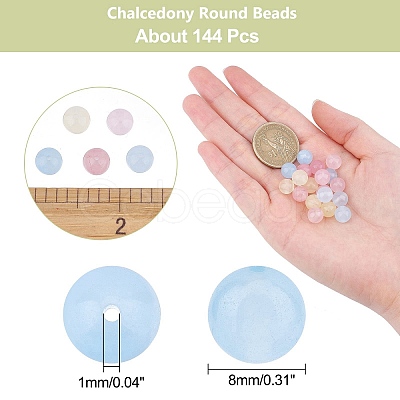3 Strands Natural Chalcedony Bead Strands G-AR0004-51-1