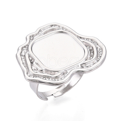 Adjustable Nuggets 304 Stainless Steel Ring Components STAS-T066-75P-1