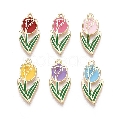 Alloy Enamel Pendants ENAM-T024-33M-G-1
