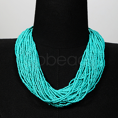 Plastic Beaded Multi-strand Necklaces ZG0249-1-1
