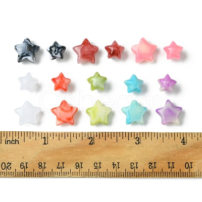 60Pcs 2 Styles Opaque Imitation Gemstone Acrylic Beads OACR-FS0001-85-1