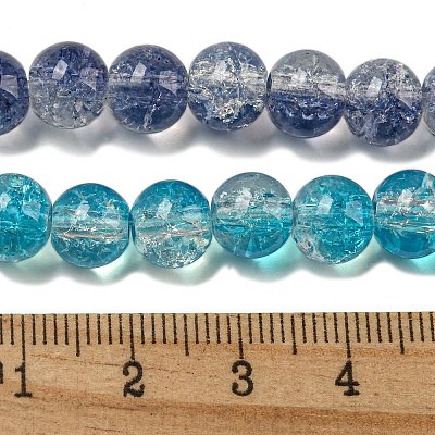 Transparent Crackle Baking Paint Glass Beads Strands DGLA-T003-01A-M-1