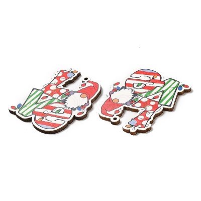 Single Face Printed Wood Big Pendants WOOD-D025-09-1