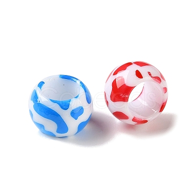 Printed Opaque Acrylic Beads AC-CBAA26B-12-1