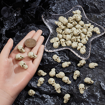 120Pcs Mini Resin Skull Display Decorations FIND-SP0005-58B-1