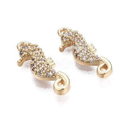 Brass Micro Pave Clear Cubic Zirconia Pendants KK-Q764-010-1