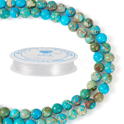 DIY Natural Regalite/Imperial Jasper/Sea Sediment Jasper Beads Bracelets Making KIts DIY-TA0002-69A-1