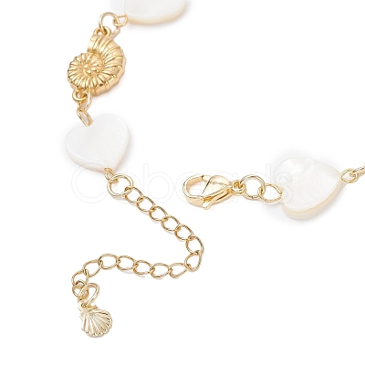 3Pcs 3 Styles Natural Freshwater Shell Beads & 304 Stainless Steel Connector Charms Link Bracelets for Women BJEW-JB12216-1