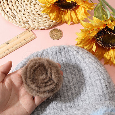 Faux Mink Fur Lapel Pins JEWB-WH0026-94A-1