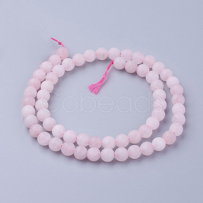 Natural Rose Quartz Bead Strands G-G735-59F-6mm-1