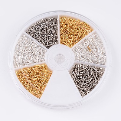 1 Box Three Colors Iron Screw Eye Pin Peg Bails IFIN-JP0001-02-1