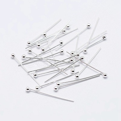 925 Sterling Silver Head Pins STER-F036-20S-1.5x20-1