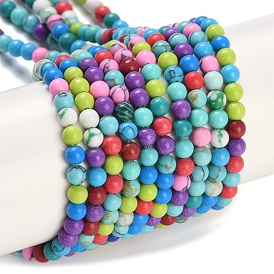 Synthetic Turquoise Beads Strands G-U004-02S-1