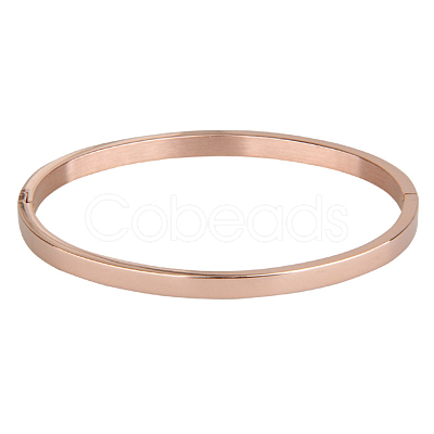 Ion Plating(IP) 304 Stainless Steel Bangles BJEW-E277-42A-RG-1
