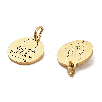 304 Stainless Steel Charms STAS-D050-07G-16-1