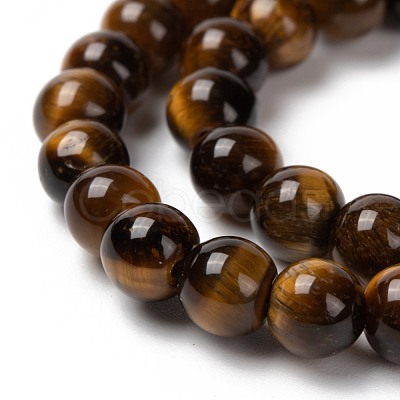 Round Tiger Eye Beads Strands Z0RQT011-1