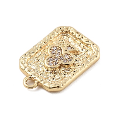 Brass Micro Pave Cubic Zirconia Pendants KK-D283-30G-02-1