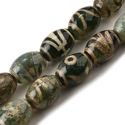 Tibetan Style dZi Beads Strands G-S389-A01-1