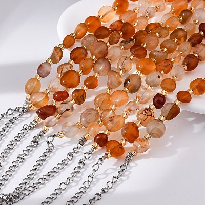 Natural Carnelian Beaded Bracelets for Women G-P563-07P-17-1