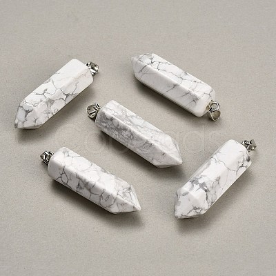 Natural Howlite Pendants GG-CBAA0EE-02P-20-1