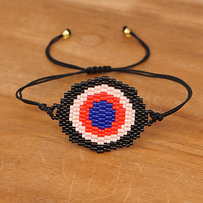 Friendship Eye Loom Pattern Seed Beads Bracelets for Women BJEW-Z013-18B-1