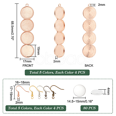 DIY Blank Dome Earring Making Kit DIY-PH0017-28-1