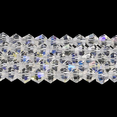 Transparent Electroplate Glass Beads Strands GLAA-F029-2mm-D13-1