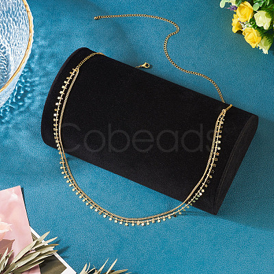 Brass Star Charm Double Layer Curb Waist Chains for Women NJEW-TA00192-1