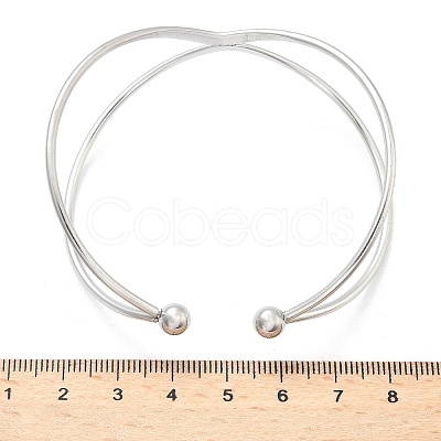 304 Stainless Steel Cuff Bangles BJEW-L682-033P-1