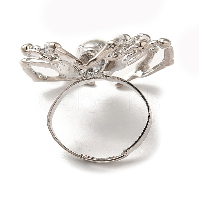 Alloy Spider Adjustable Ring for Halloween RJEW-O048-01P-1