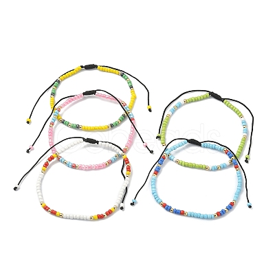 Glass Seed Braided Bead Bracelet for Women BJEW-JB09628-1