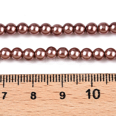 Baking Paint Pearlized Glass Pearl Round Bead Strands HY-Q003-4mm-92-1