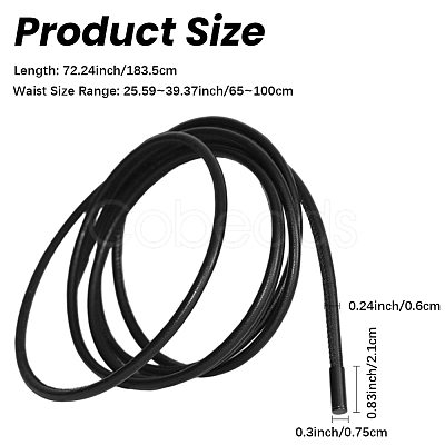 Round PU Leather Cord Tie Knot Belts for Dress DIY-WH20007-802B-02-1