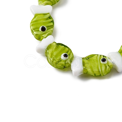 Handmade Lampwork Beads Strands LAMP-G154-07O-1