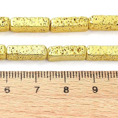 Electroplated Natural Lava Rock Beads Strands G-I360-K03-01-1