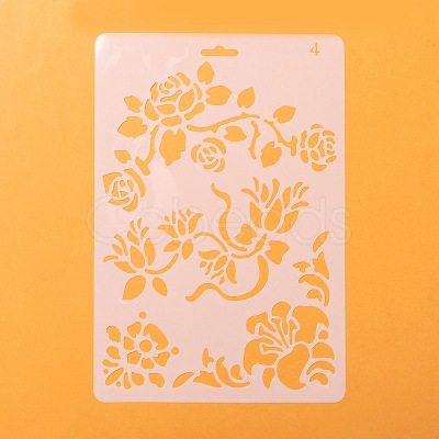 Plastic Reusable Drawing Painting Stencils Templates DIY-F018-B04-1