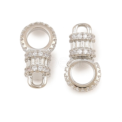 Brass Micro Pave Cubic Zirconia Connector Charms CU-CBAB99C-05P-1