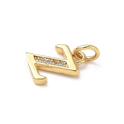 Brass Micro Pave Cubic Zirconia Charms KK-I382-03G-Z-1