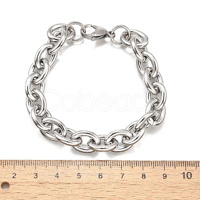 304 Stainless Steel Cable Chain Bracelets for Women BJEW-Q050-01C-P-1