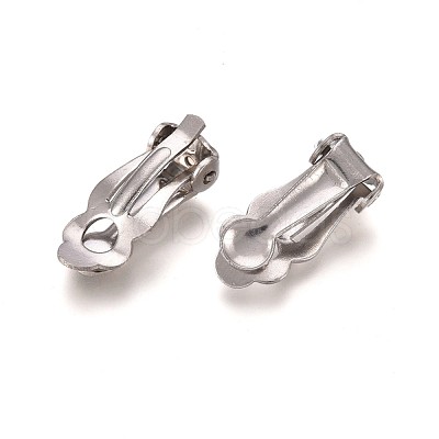Tarnish Resistant 304 Stainless Steel Clip-On Earrings Findings STAS-Q185-01-1