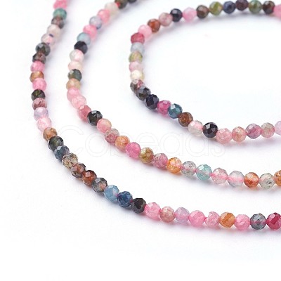 Natural Multicolor Tourmaline Beads Strands G-F619-20B-2mm-1